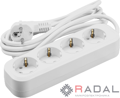 Удлинитель 4х5м с заземл. 16А IP20 90 800 OPE-S-04-500-E-3x1 бел. ОНЛАЙТ 90800