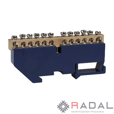 Шина нулевая с изолятором OptiKit BB-D-N-DIN-12-6х9 син. КЭАЗ 277840