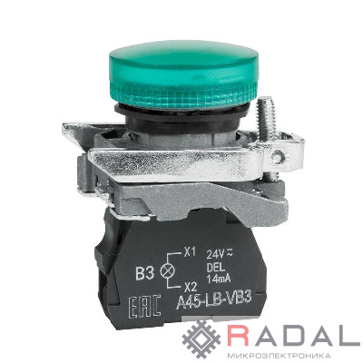 Лампа сигнальная OptiSignal D22 C4-L-B3 зел. металл 24VAC/DC XB4BVB3 КЭАЗ 332175