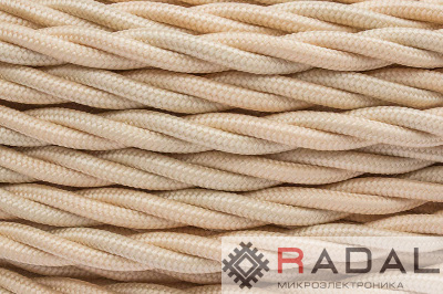 Провод ретро 2х1.5 матов. зол./песочн. (уп.150м) Bironi B1-424-719-150