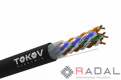 Кабель витая пара U/UTP 4х2х24AWG(0.51мм) кат.5E PE TOKOV PRO Fluke tested (м) TOKOV ELECTRIC TKP-C05-U42-5E-305-OD