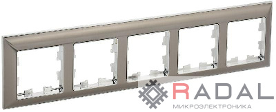 Рамка 5-м BRITE РУ-5-Бр хром/никель IEK BR-M52-12-4-K23