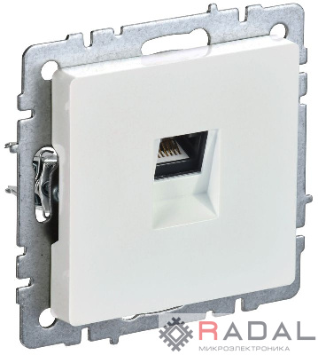 Розетка компьютерная СП RJ45 кат.5E BRITE РК10-БрЖ жемчуж. IEK BR-K10-1-K36