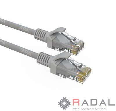 Патч корд U/UTP кат.5e PC-1U-A 1м сер. Simple Эра Б0051370