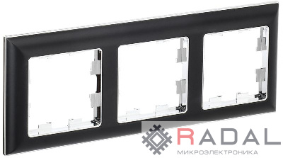 Рамка 3-м BRITE РУ-3-Бр хром/черн. IEK BR-M32-12-2-K23
