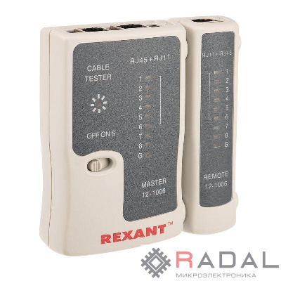 Тестер кабеля RJ45+RJ11 (HT-C004) (TL-468) Rexant 12-1006