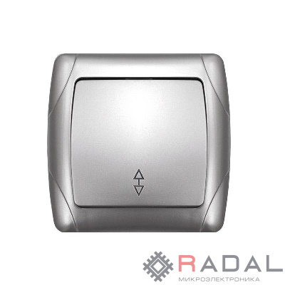 Переключатель проходной 1-кл. СП Маргарита 10А IP20 серебр. UNIVersal М0025-S