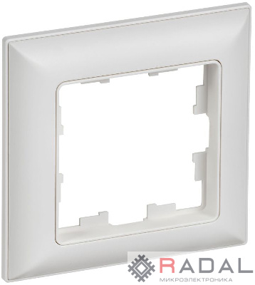 Рамка 1-м BRITE РУ-1-БрАБ арктич. бел./бел. IEK BR-M12-12-K91