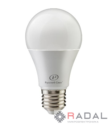 Лампа светодиодная RS A60 E27 7W 220-240V 6500К 7Вт 700лм Ra 90 грушевидная Русский Свет 15010345036