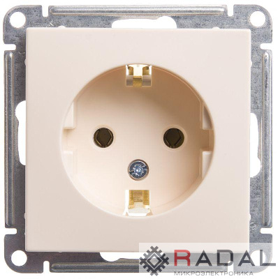 Розетка 1-м СП W59 16А IP20 с заземл. без защ. шторок механизм сл. кость SE RS16-154-2-86