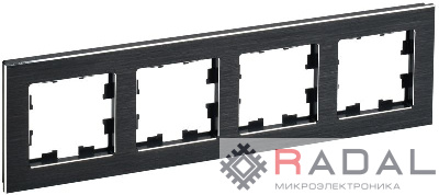 Рамка 4-м BRITE РУ-4-1-БрЧ металл черн. IEK BR-M42-M-K02