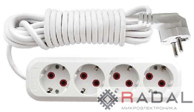 Удлинитель 4х2м с заземл. 10А IP20 У10-555 ПВС 3х0.75 UNIVersal 555-02