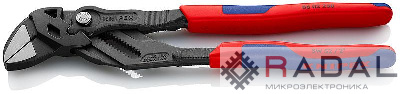 Клещи переставные-гаечный ключ 52мм (2дюйм) L-250мм Cr-V 2-компонентные рукоятки сер. Knipex KN-8602250
