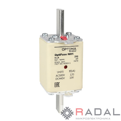 Вставка плавкая OptiFuse NH1-250-gG-УХЛ3 КЭАЗ 374947