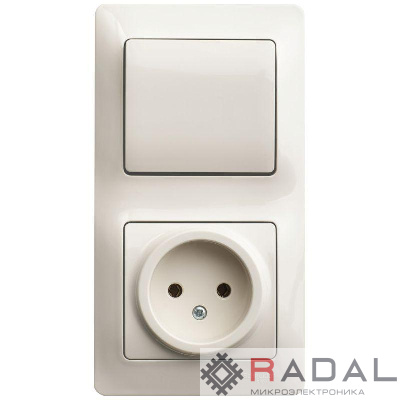 Блок комбинированный GLOSSA розетка + выкл. 1-кл. беж. SchE GSL000260