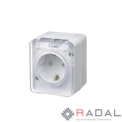 Розетка ОП AtlasDesign Profi54 с заземл. со шторками 16А 250В бел. SchE ATN540145