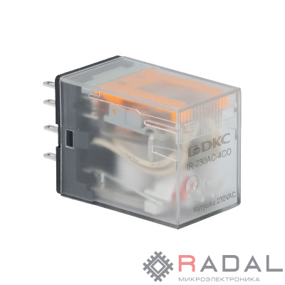 Реле одиночное 230В AC до 5А 4 прекидн. контакта DKC IR-230AC-4CO