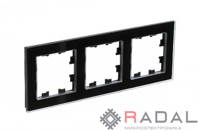 Рамка 3-м AtlasDesign Nature стекло черн. SE ATN321003