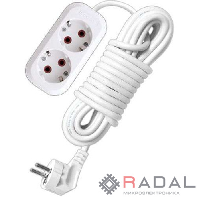 Удлинитель 2х5м с заземл. 10А IP20 У10-553 ПВС 3х0.75 UNIVersal 553-05