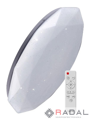 Светильник светодиодный PREMIUM DIAMOND 75Вт 230В 3000-6500К 6000лм IP40 500х90мм настенно-потолочный управляемый с пультом ДУ КОСМОС KSDiam75W