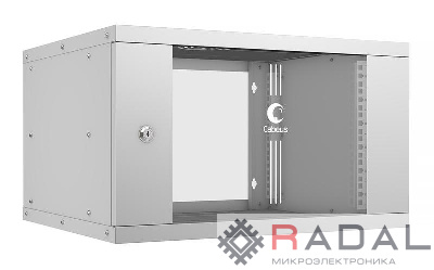 Шкаф телекоммуникационный настенный разборный LIGHT WSC-05D-6U55/45 19дюйм 6U дверь стекло сер. Cabeus 10170c