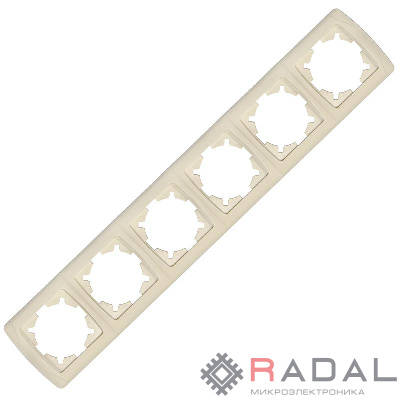 Рамка 6-м Маргарита горизонт. сл.кость (ivory) UNIversal 1085-I