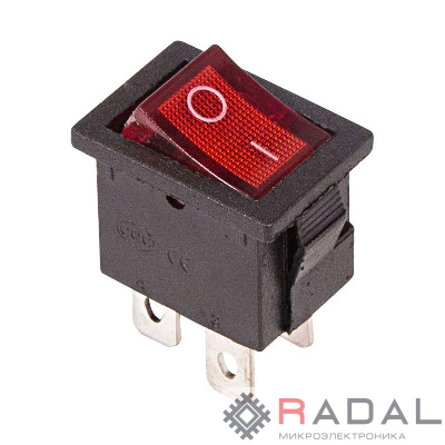 Выключатель клавишный 250В 6А (4с) ON-OFF красн. с подсветкой Mini (RWB-20; SC-768) Rexant 36-2190