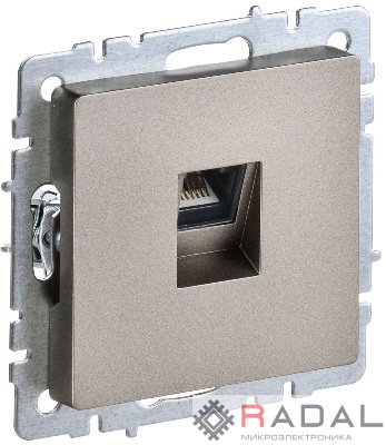 Розетка компьютерная СП RJ45 кат.5E BRITE РК10-БрШ шампань IEK BR-K10-1-K37