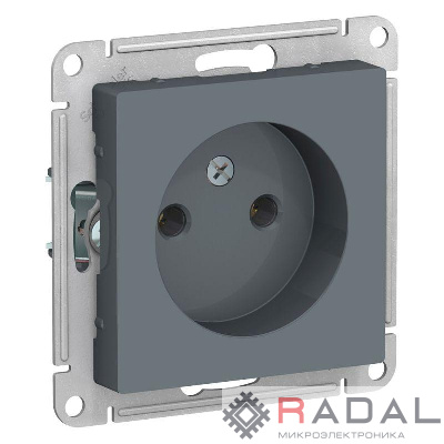 Механизм розетки 1-м СП AtlasDesign 16А IP20 без заземл. грифель SchE ATN000741