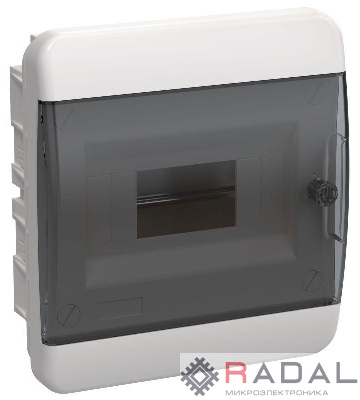 Корпус пластиковый ЩРВ-П-8 IP41 черн. прозр. дверь TEKFOR IEK TF5-KP12-V-08-41-K01-K03