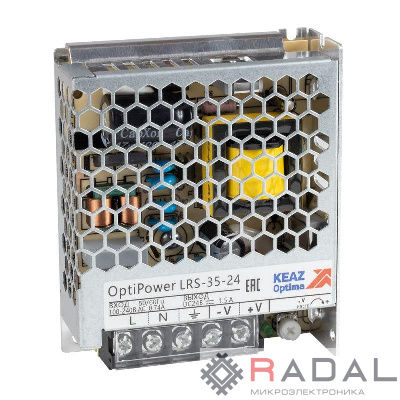 Блок питания панельный OptiPower LRS 35-24 1.5А КЭАЗ 328865