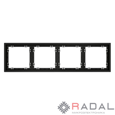 Рамка 4-м S70 пластик. черн. матов. Voltum VLS100408