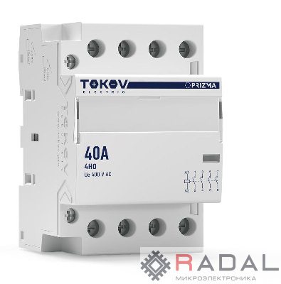 Контактор модульный 54мм 40А 230В АС 4НО PRIZMA TOKOV ELECTRIC TKE-PZ-MC-3-40-230-40