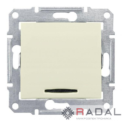 Механизм выключателя 1-кл. СП Sedna 10А IP20 (сх. 1а) 250В с син. подсветкой беж. SchE SDN1400147