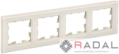 Рамка 4-м BRITE РУ-4-2-БрВа стекло ванильн. IEK BR-M42-G-K10