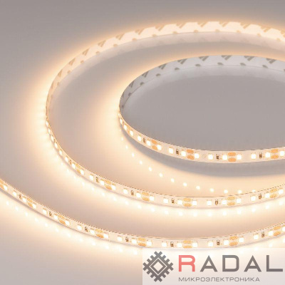 Лента светодиодная RT-A120-8mm 12V Warm 3000К 9.6Вт/м IP20 2835 открыт. (уп.5м) Arlight 024116(2)