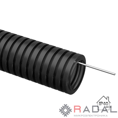 Труба гофрированная ПНД d32мм с протяжкой черн. (уп.25м) TOKOV ELECTRIC TKE-PND32-BL-25