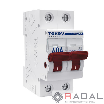 Выключатель нагрузки модульный 2П 40А TOKOV Electric TKE-PZ60-MDSI-2-40