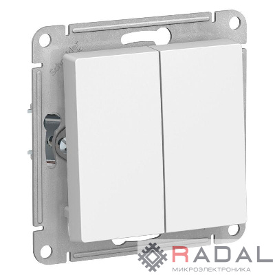 Механизм выключателя 2-кл. СП AtlasDesign 10А IP20 (сх. 5) 10AX бел. SchE ATN000151