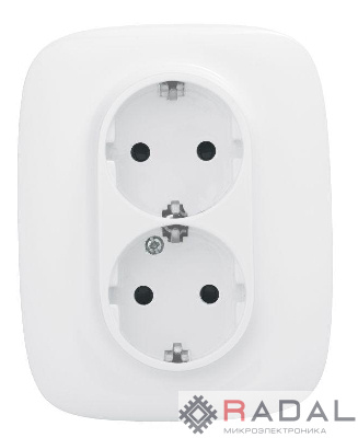 Розетка 2-м СП Valena Allure 16А IP20 250В 2х2P+E защ. шторки безвинт. клеммы с лицев. панелью бел. Leg 753726