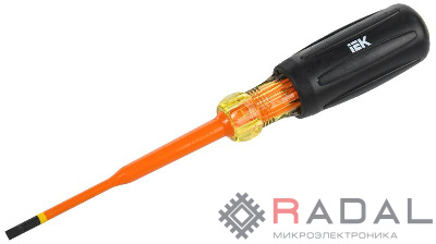 Отвертка диэлектрическая SLIM SL4.0х100 Т3 ARMA2L 5 IEK A2L5-SC31-T3-SL-40-100