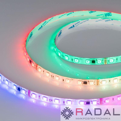 Лента светодиодная DMX-SE-B60-10mm 24V RGB-PX6 14Вт/м IP65 5060 герметичная бегущий огонь (уп.5м) Arlight 039607