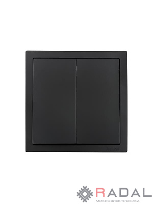 Выключатель 2-кл СП ZIMA IP20 10А безвинт. зажим черн. бархат LEZARD 704-4288-101QC