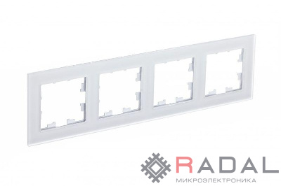 Рамка 4-м AtlasDesign Nature матов. стекло бел. SchE ATN330104