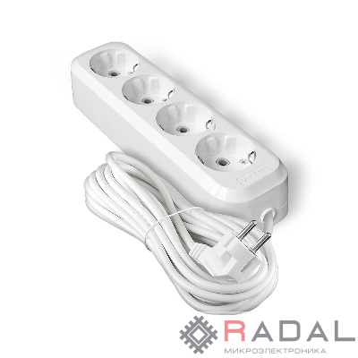 Удлинитель 4х5м с заземл. IP20 Е-304А ПВС 3х1.5 Universal 1731