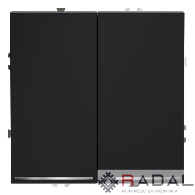 Переключатель проходной 2-кл. СП S70 10А с подсветкой механизм графит Voltum VLS020407