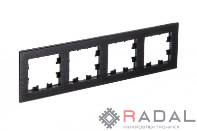 Рамка 4-м AtlasDesign Nature металл оникс SchE ATN312304