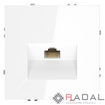 Розетка компьютерная 1-м СП S70 RJ45 кат.6 механизм бел. глянцевый Voltum VLS060101