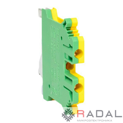 Колодка клеммная винтовая 2.5 UT земля EKF scr-ut-2.5-pe