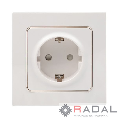 Розетка 1-м СП Стокгольм 16А IP20 с заземл. защ. шторки бел. PROxima EKF EXR16-028-10